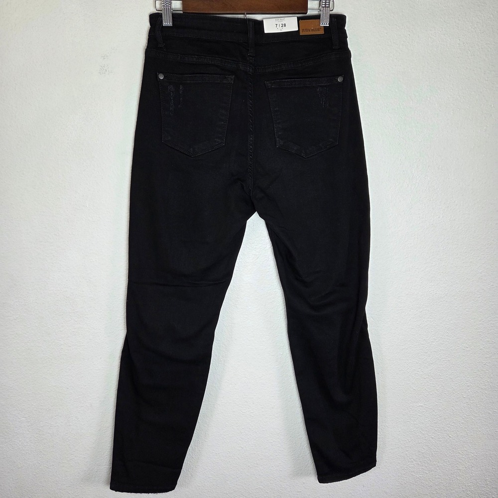 NWT Judy Blue Boyfriend Fit Distressed Black Jeans Casual Denim - Picture 2 of 12